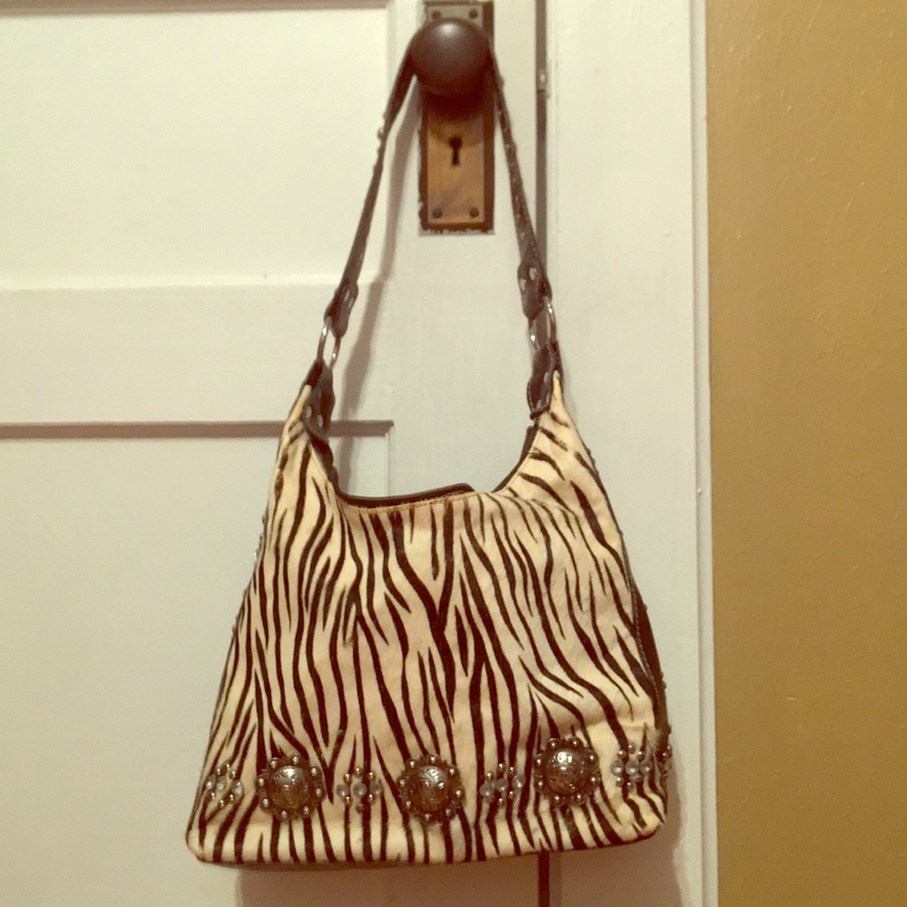 Leather and cowhide purse